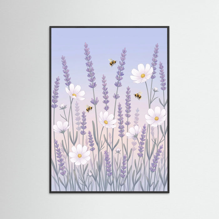 Black Wood Whimsical Poppy Garden