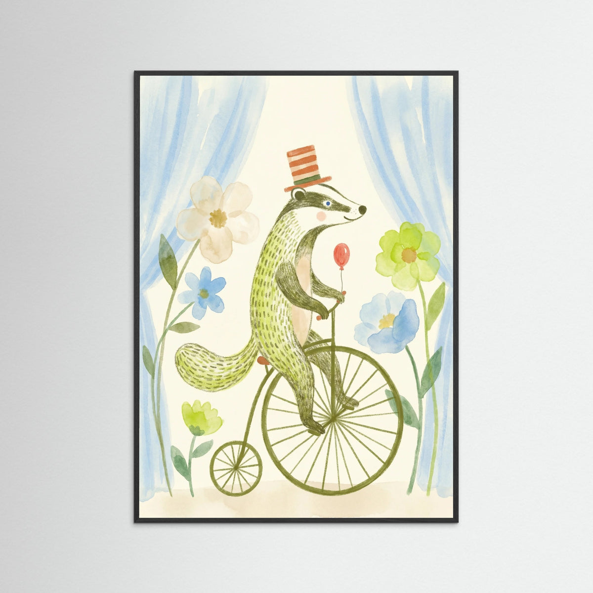 Black Wood Whimsical Wheeled Wonder