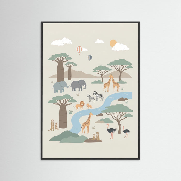 Black Wood Whimsical World Atlas