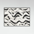 Black Wood White Black Waves Pattern Square Poster