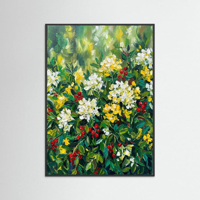 Black Wood Wildflower Burst