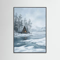 Black Wood Winter Alpine Path