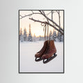 Black Wood Winter Sled Serenity