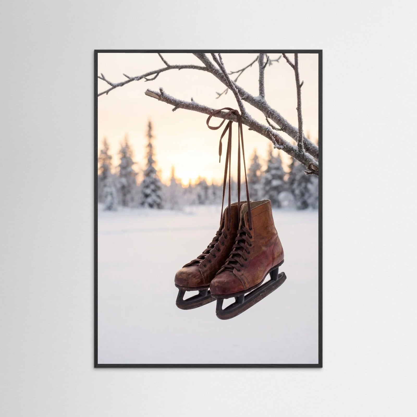 Black Wood Winter Sled Serenity