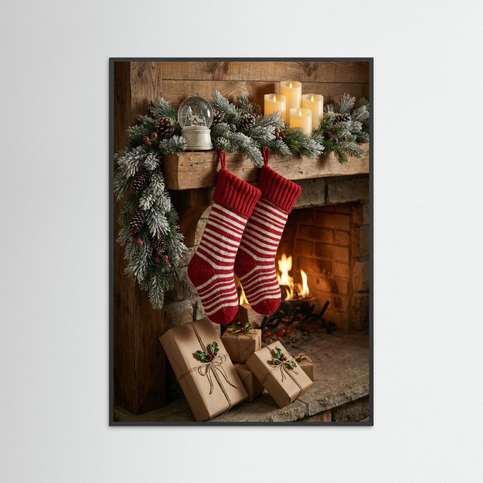 Black Wood Winter Wonderland Hearth