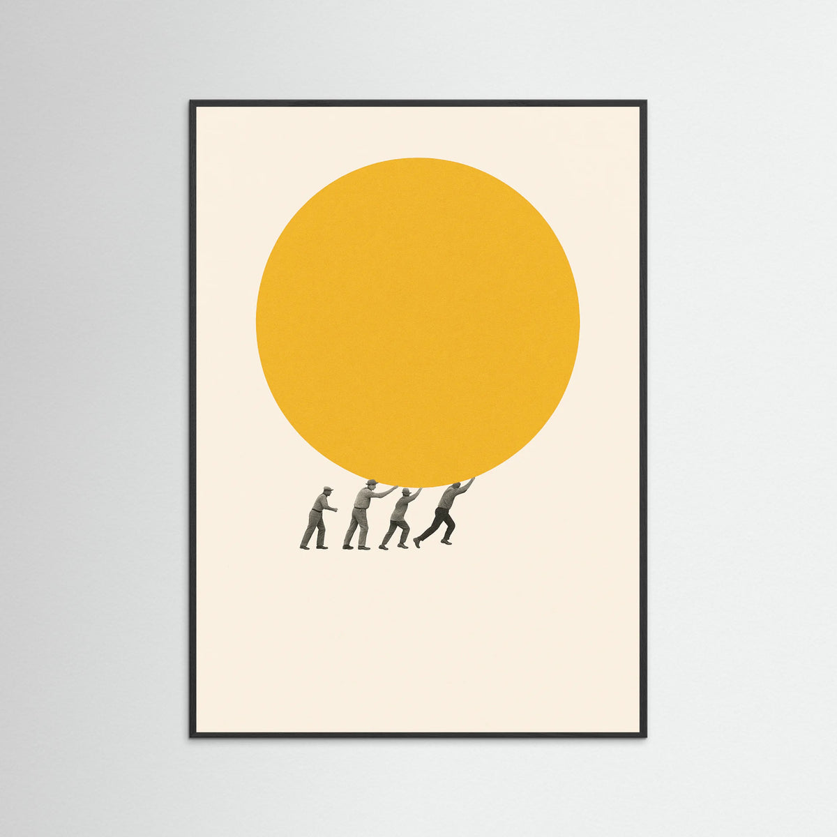 Black Wood Workers Yellow Sphere