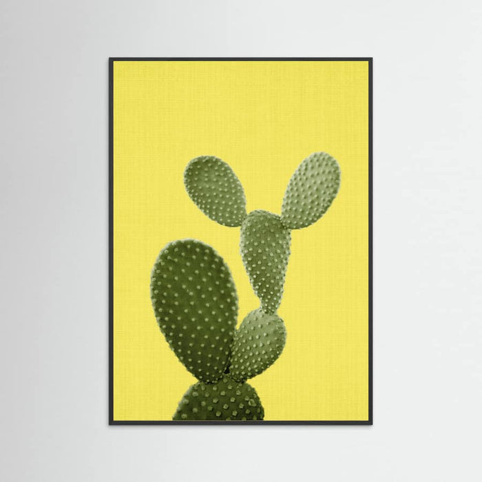 Black Wood Yellow Cactus Poster