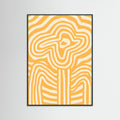 Black Wood Yellow Striped Flower Poster