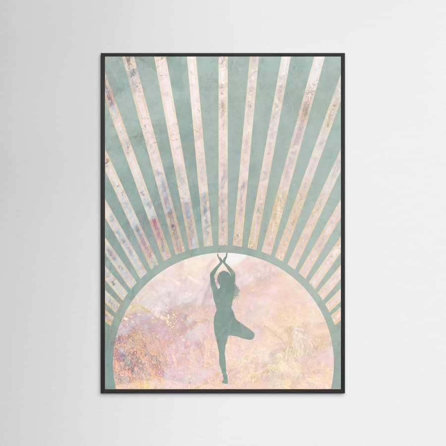 Yoga Boho Sun Rise Green 1 Poster – poster and art print