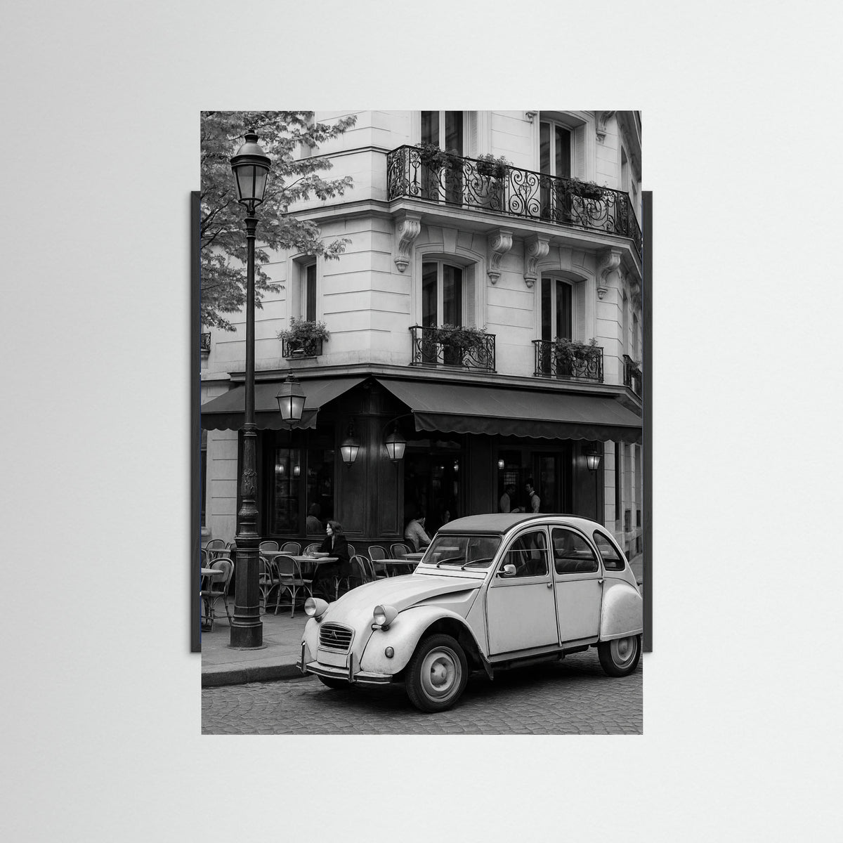 Black Wood photo Parisian Cafe Scene
