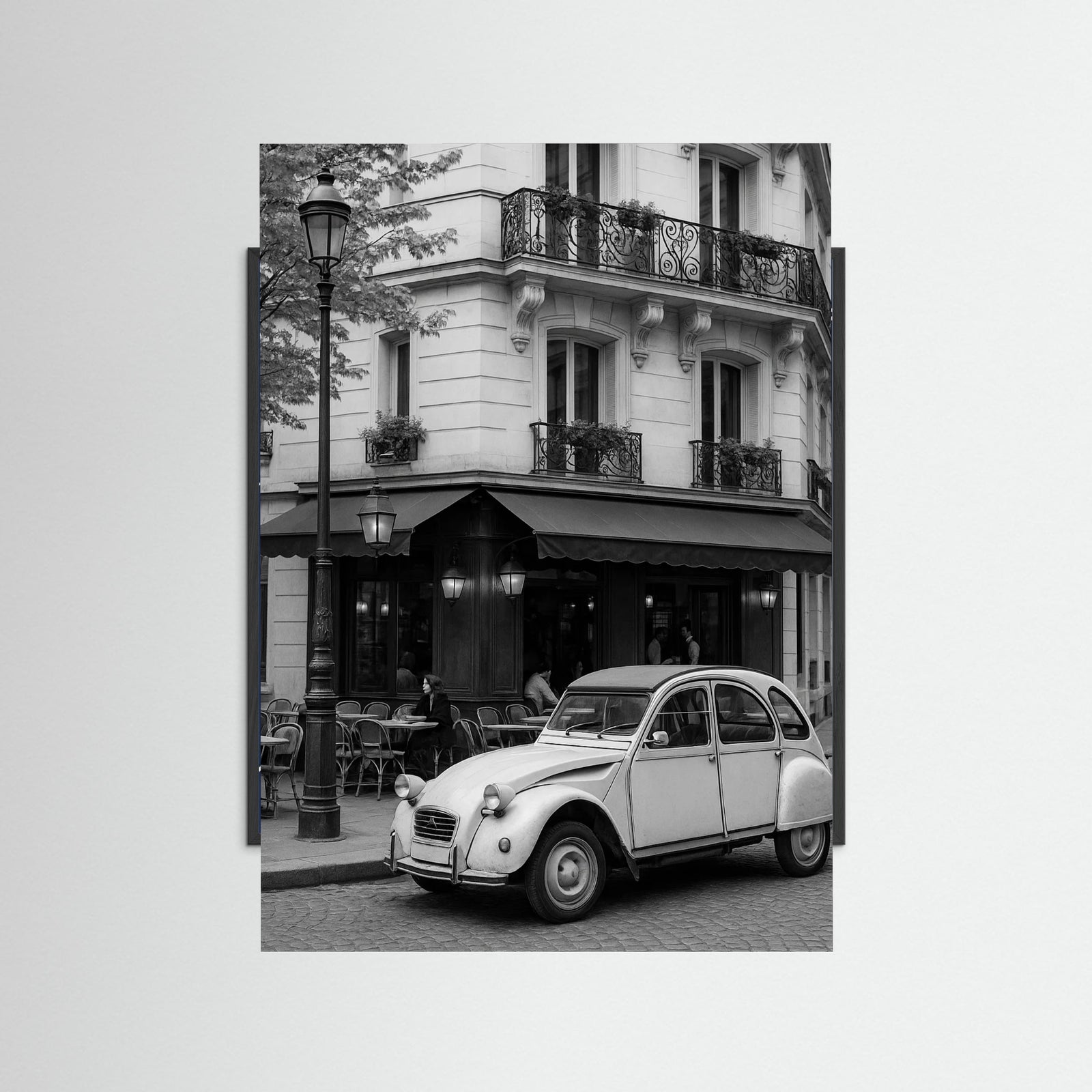 Black Wood photo Parisian Cafe Scene