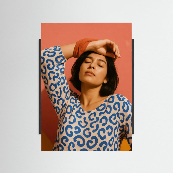 Black Wood photo Patterned Blouse