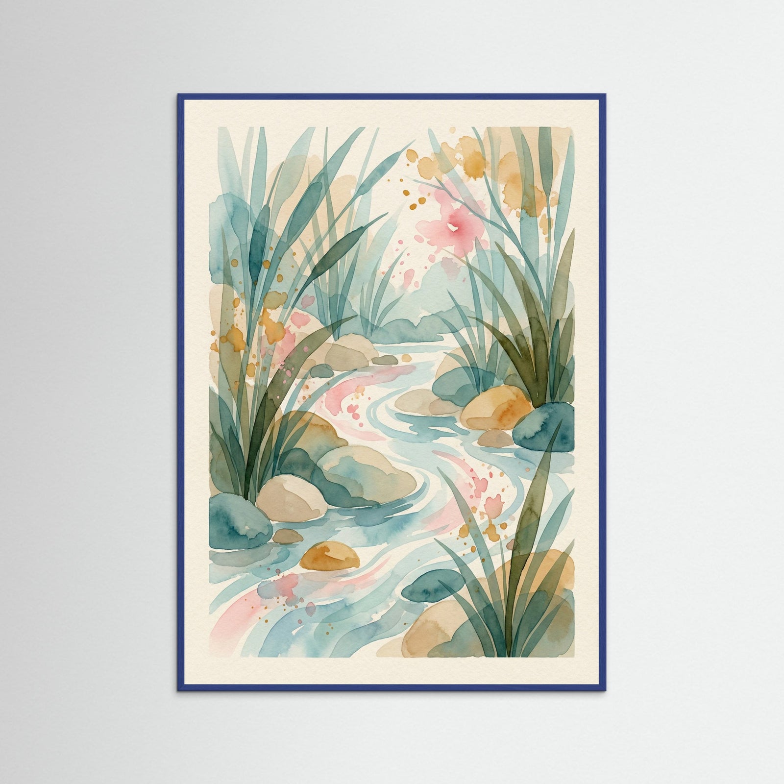 Blue Wood Abstract Bloom Symphony