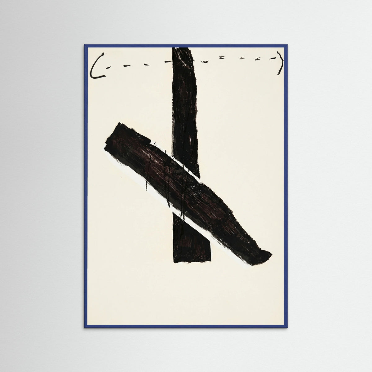 Blue Wood Abstract Brush Mark