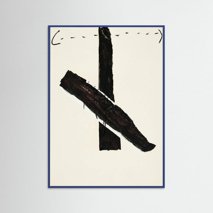 Blue Wood Abstract Brush Mark