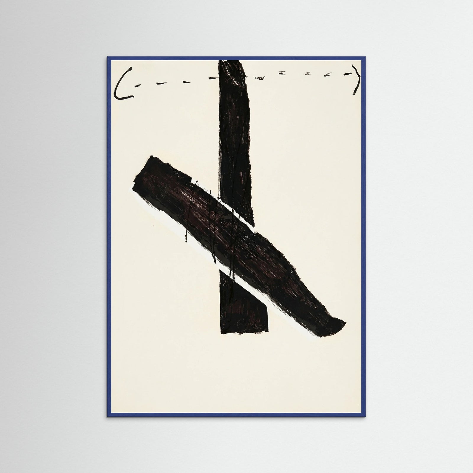 Blue Wood Abstract Brush Mark