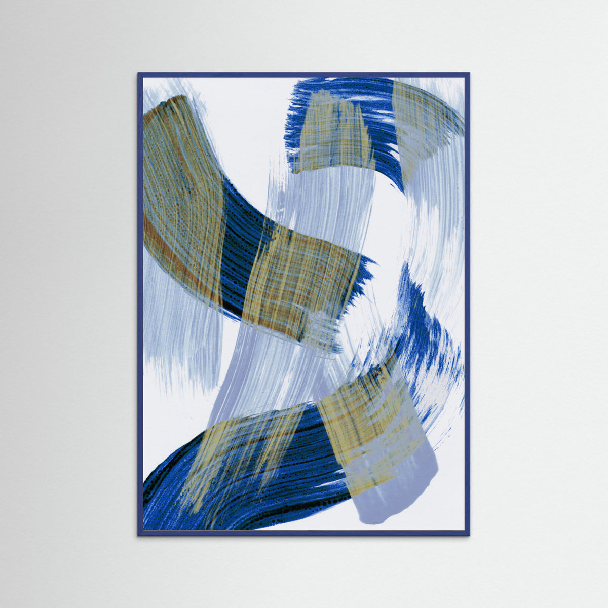 Blue Wood Abstract Brush Strokes 13 Poster