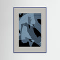 Blue Wood Abstract Brush Strokes 60Y Poster