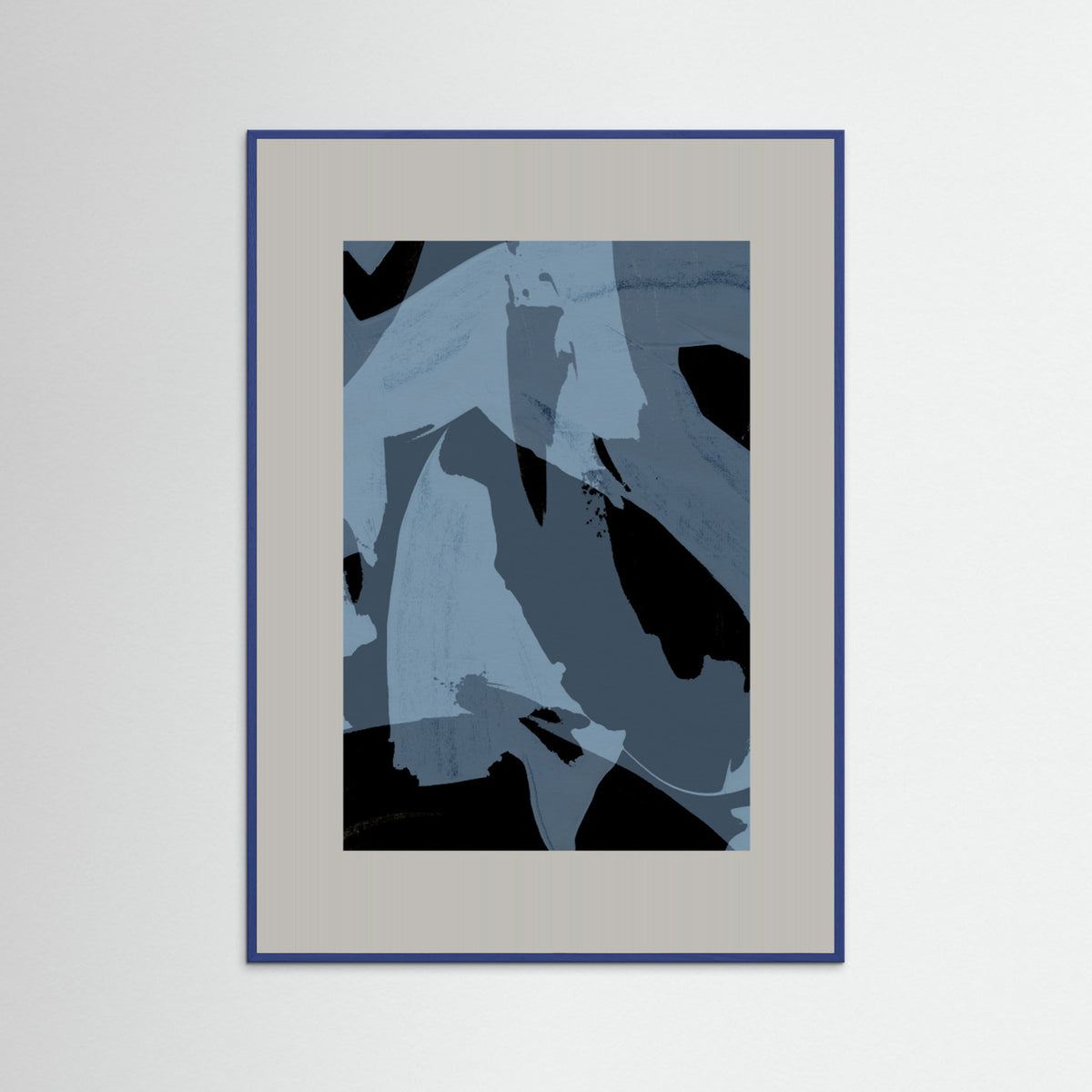 Blue Wood Abstract Brush Strokes 60Y Poster