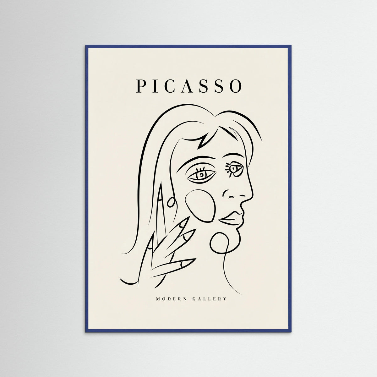 Blue Wood Abstract Contour Portrait