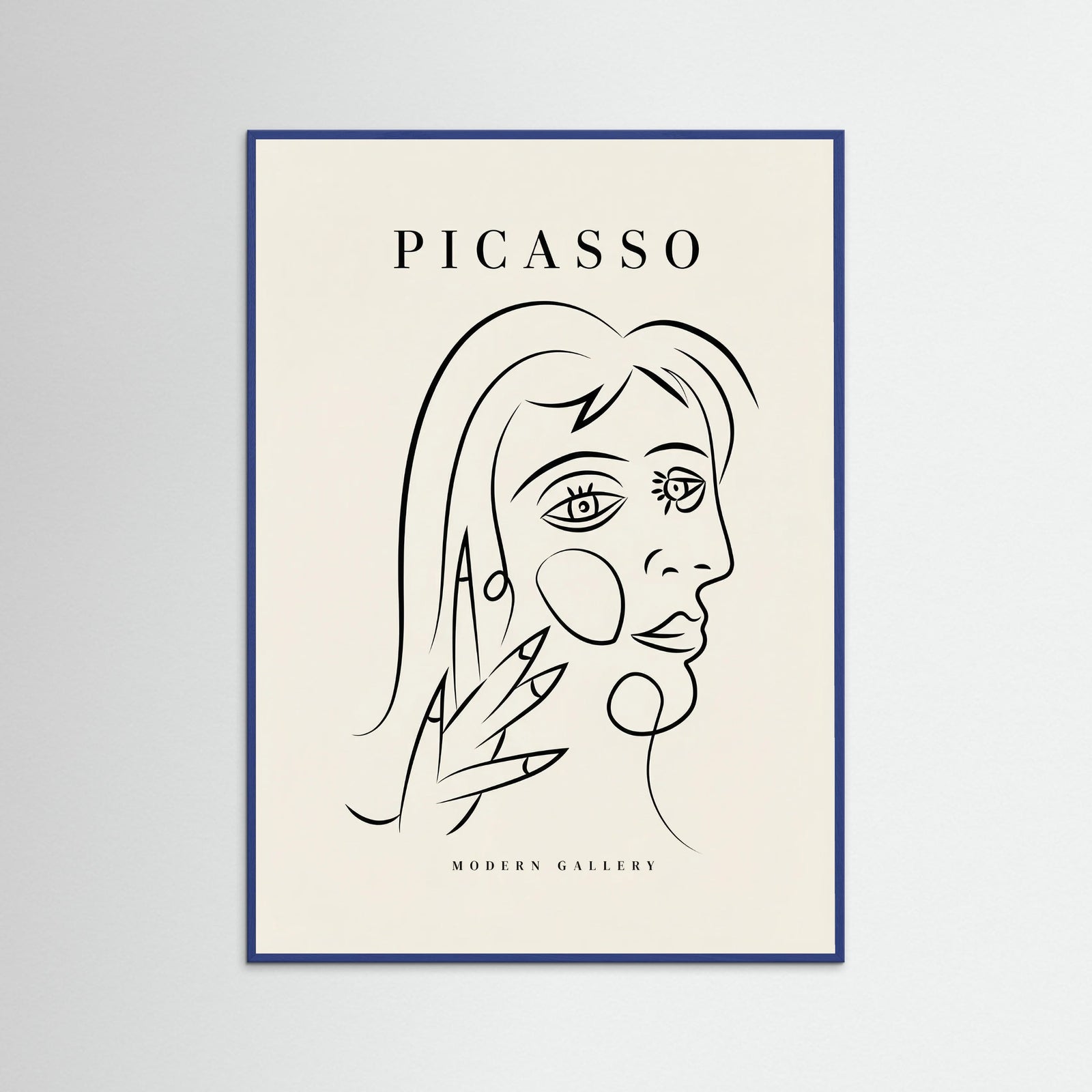 Blue Wood Abstract Contour Portrait