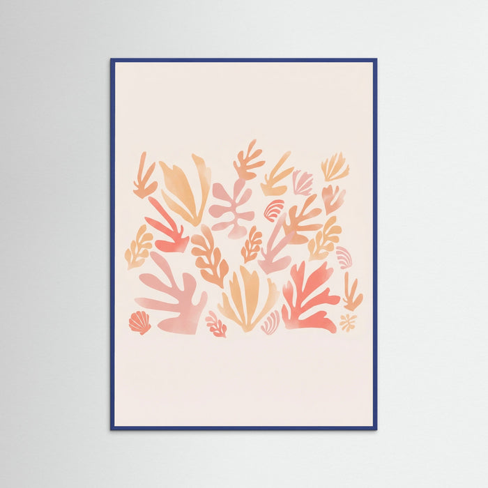 Blue Wood Abstract Coral Garden