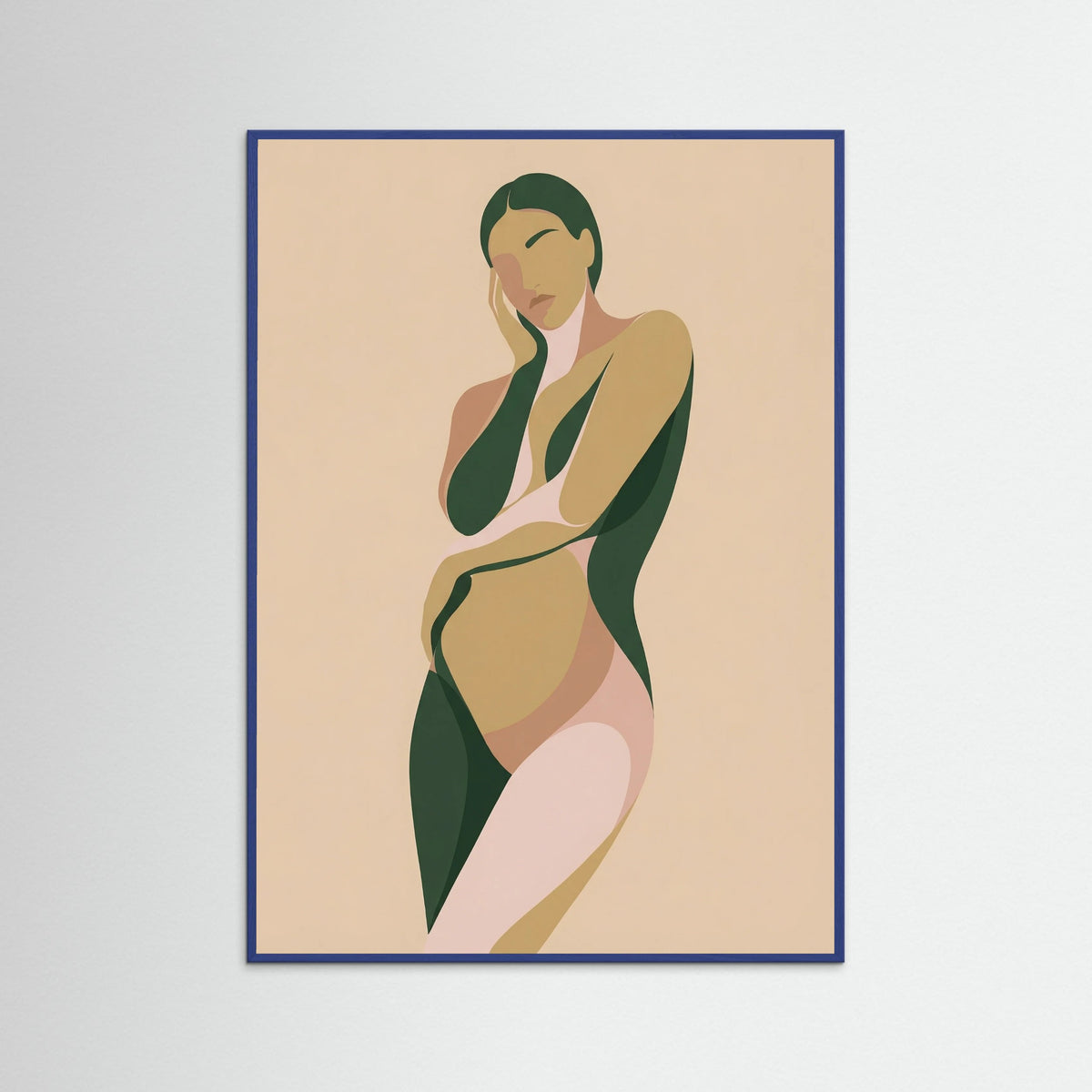 Blue Wood Abstract Embrace Beige