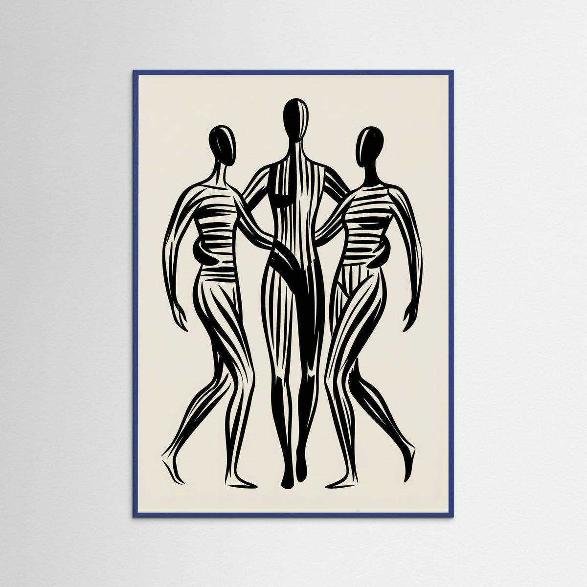 Blue Wood Abstract Embrace