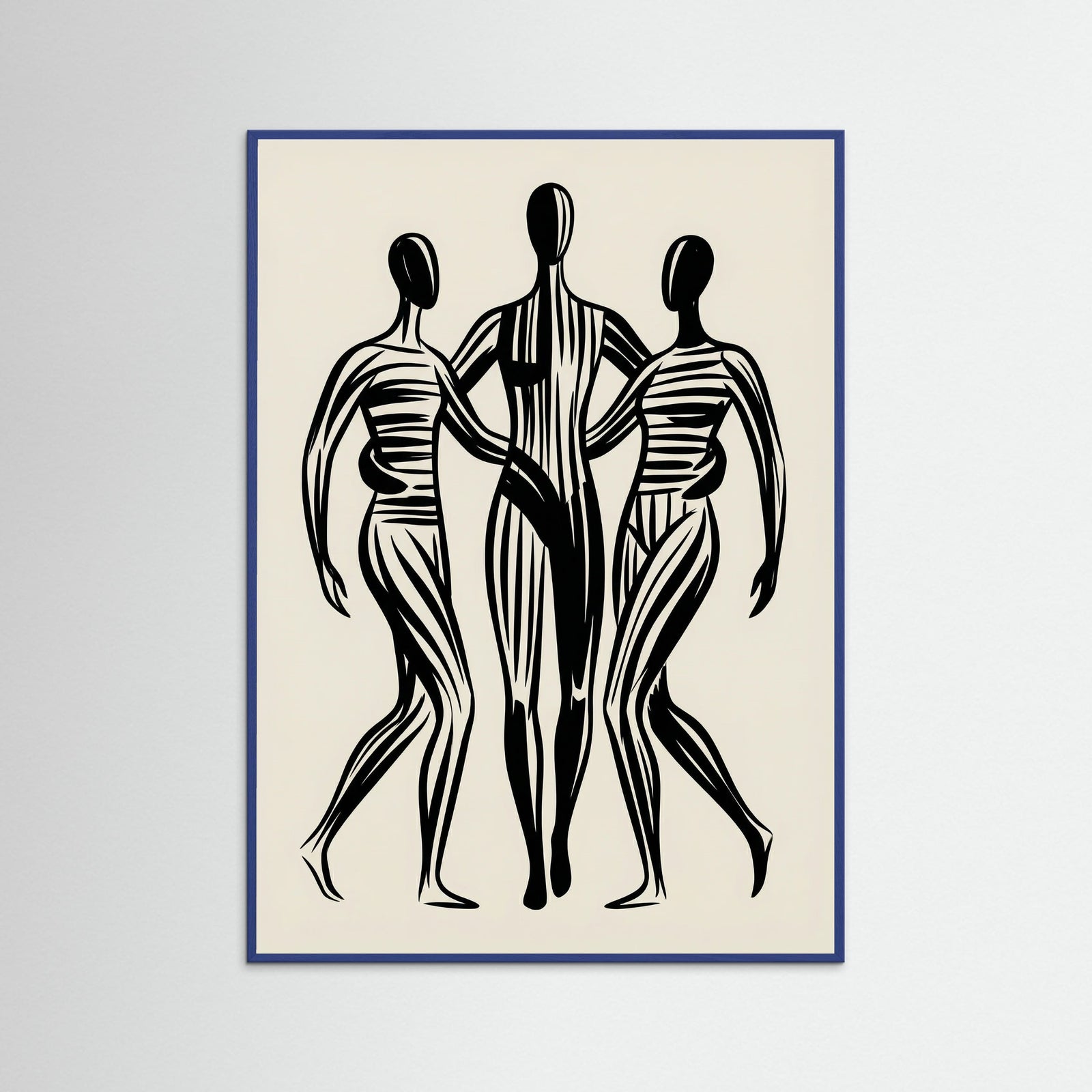 Blue Wood Abstract Embrace