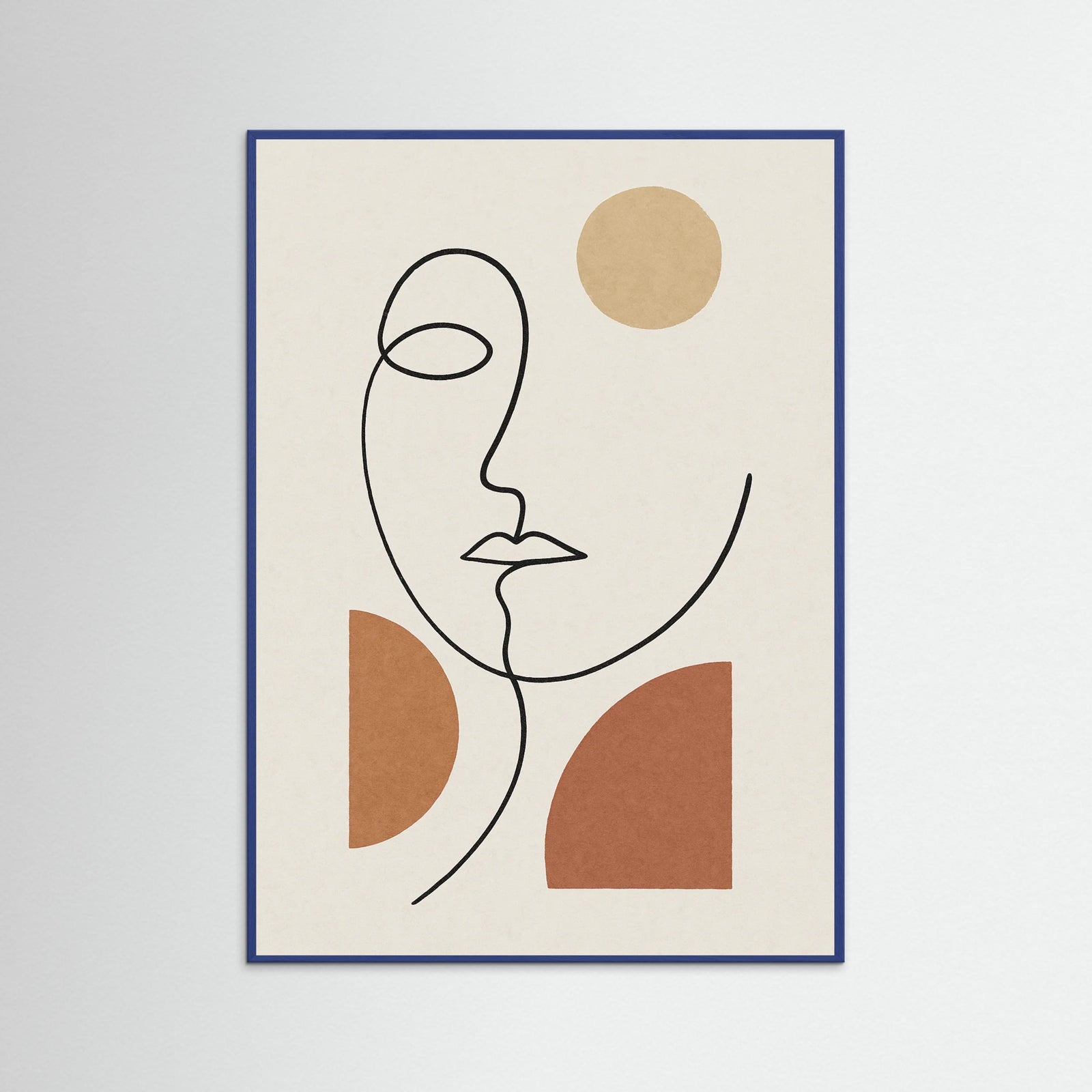 Blue Wood Abstract Faces