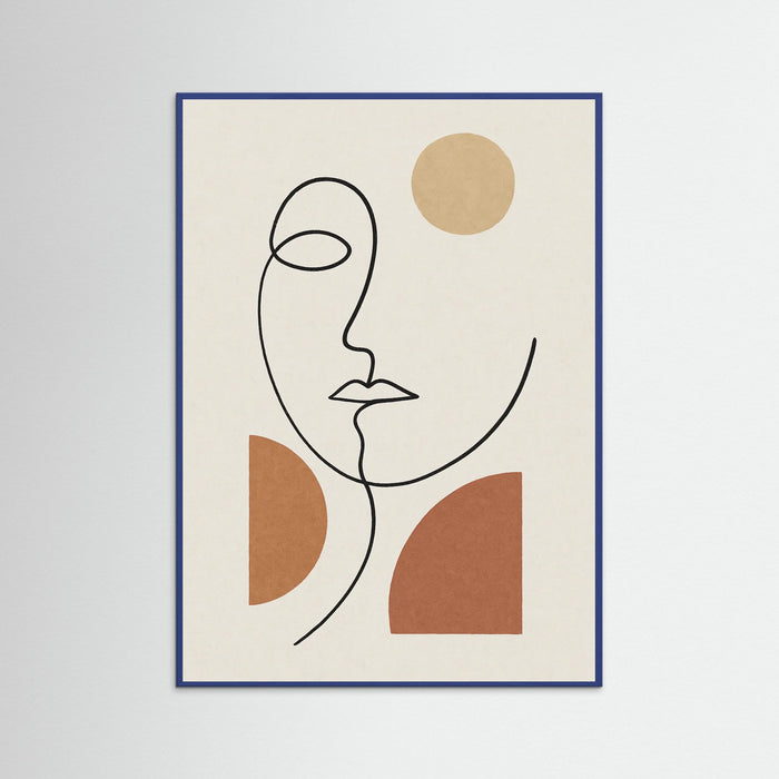 Blue Wood Abstract Faces
