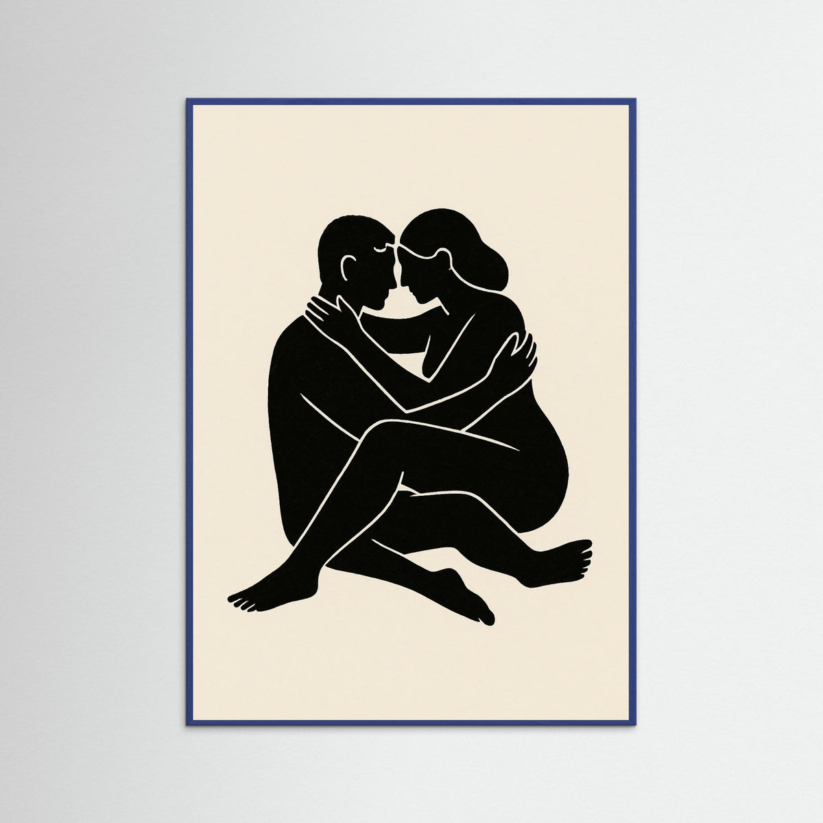 Blue Wood Abstract Figure