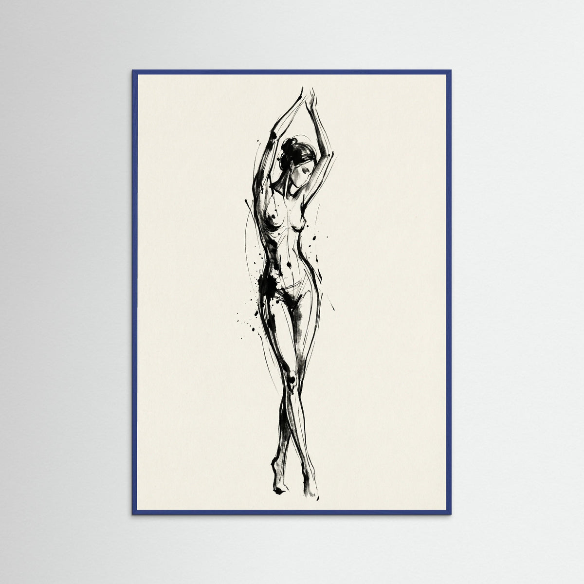 Blue Wood Abstract Gaze Black