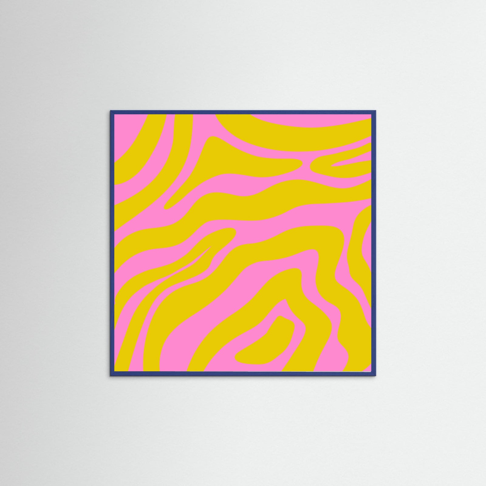 Blue Wood Abstract Lines and Yellow and Pink Poster
