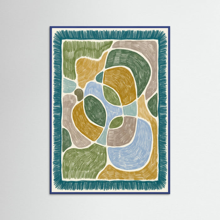 Blue Wood Abstract Patchwork