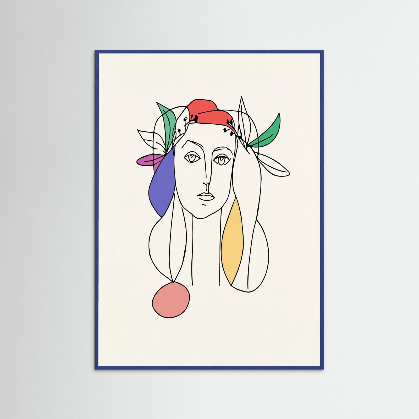 Blue Wood Abstract Portrait