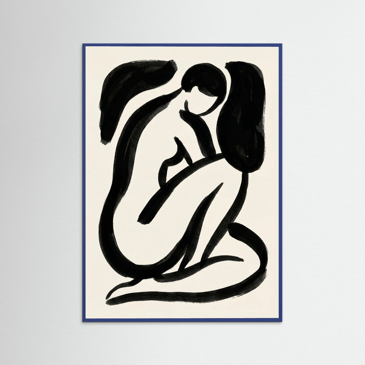 Blue Wood Abstract Recline