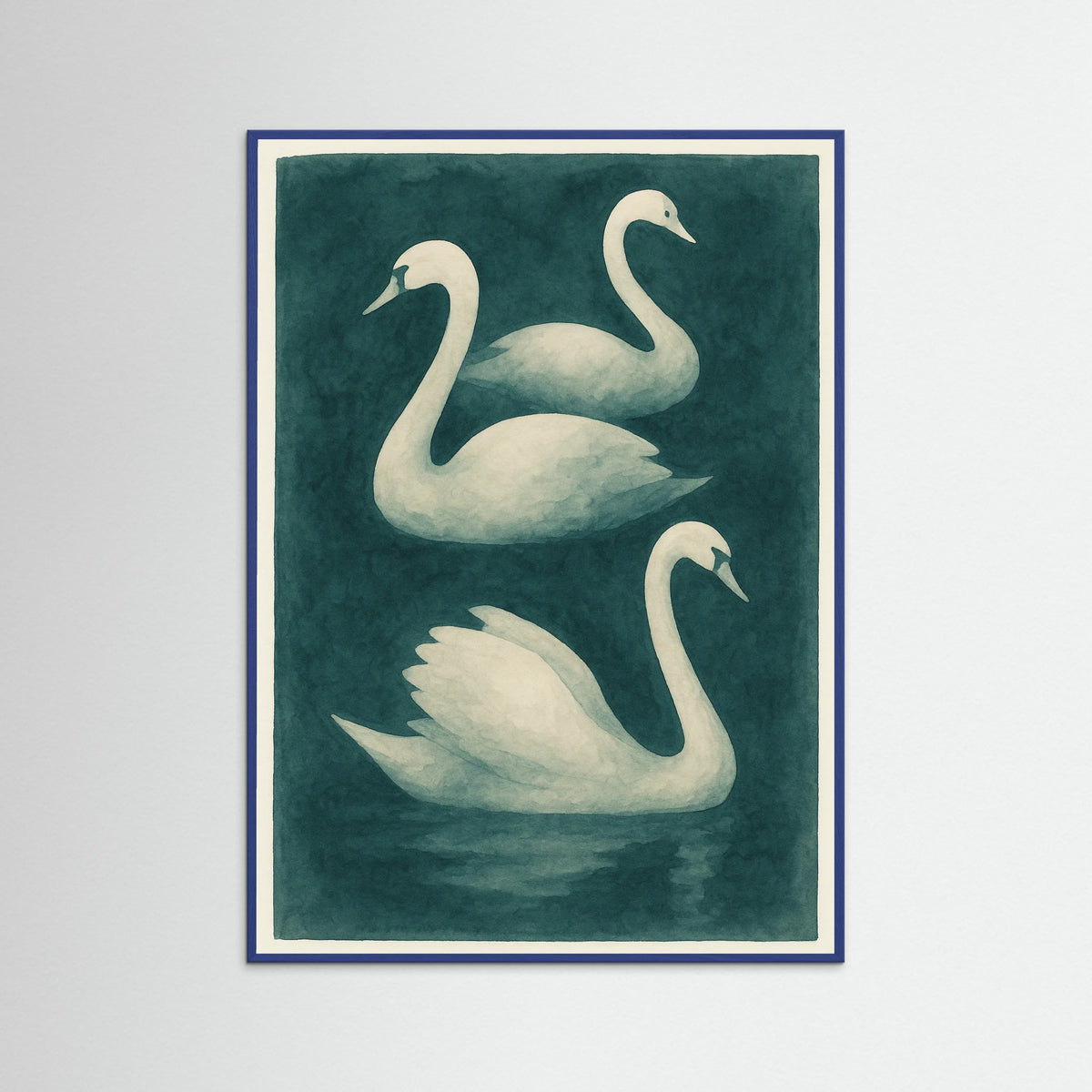 Blue Wood Abstract Shapes