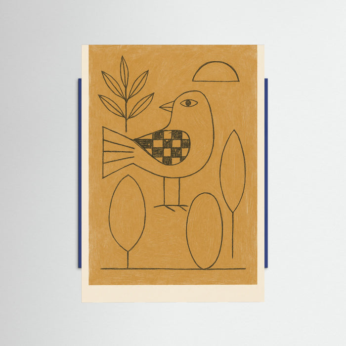 Blue Wood Abstract Sitting Figure