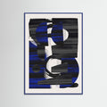 Blue Wood Abstract Stripe Minimal Collage 28 Poster