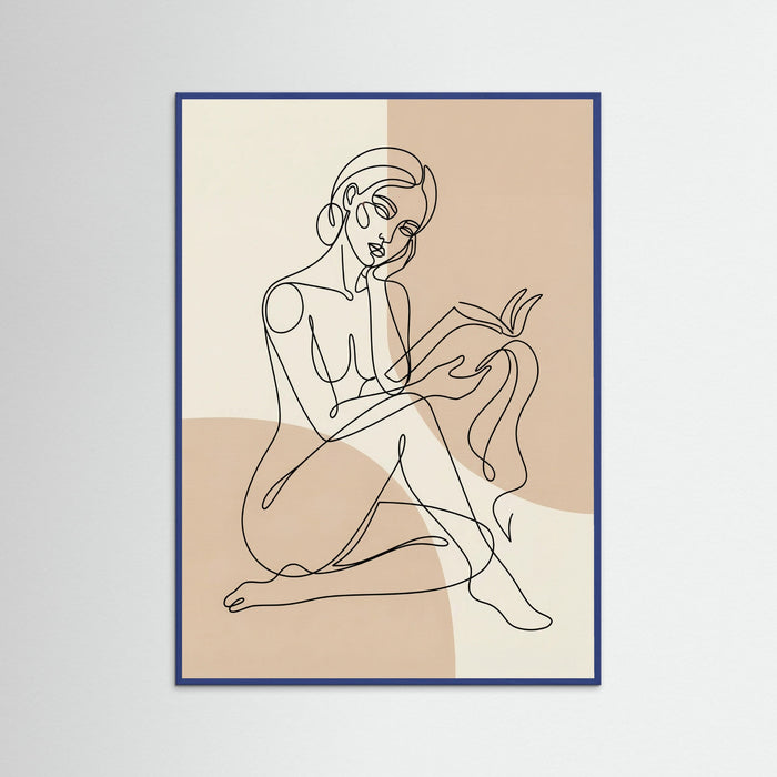 Blue Wood Abstract Woman Profile