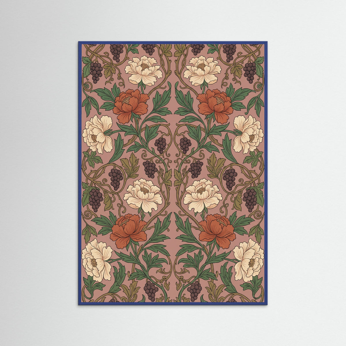 Blue Wood Acanthus Arabesque