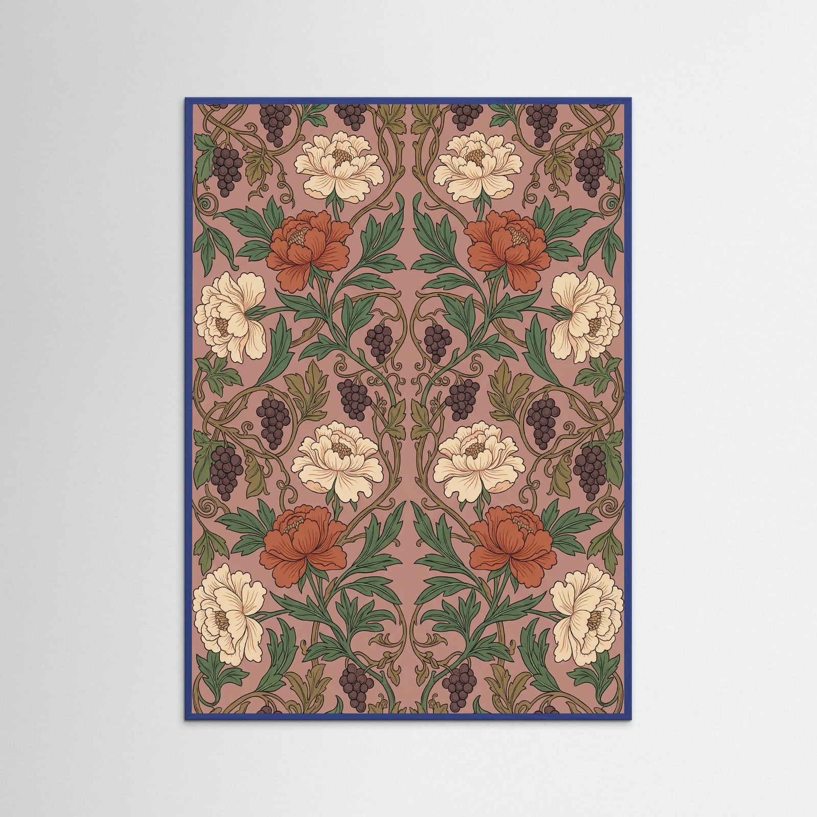 Blue Wood Acanthus Arabesque