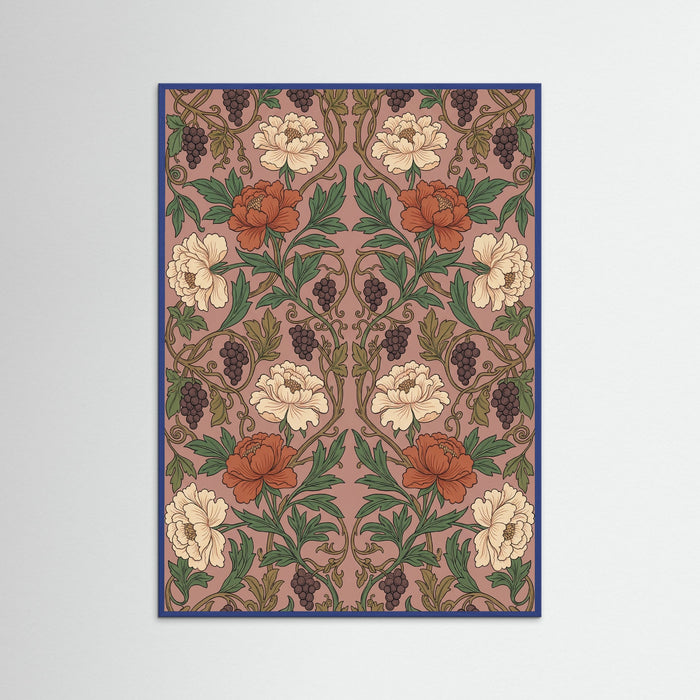 Blue Wood Acanthus Arabesque