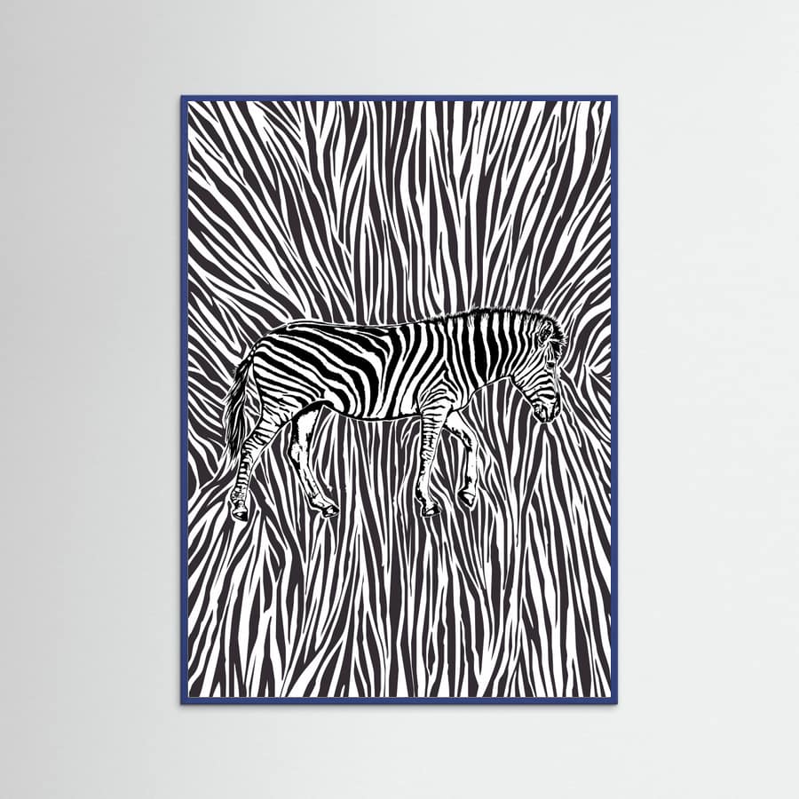 African Zebra striking camouflage -juliste – juliste ja taidepainatus