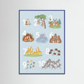 Blue Wood Animal Alphabet Chart