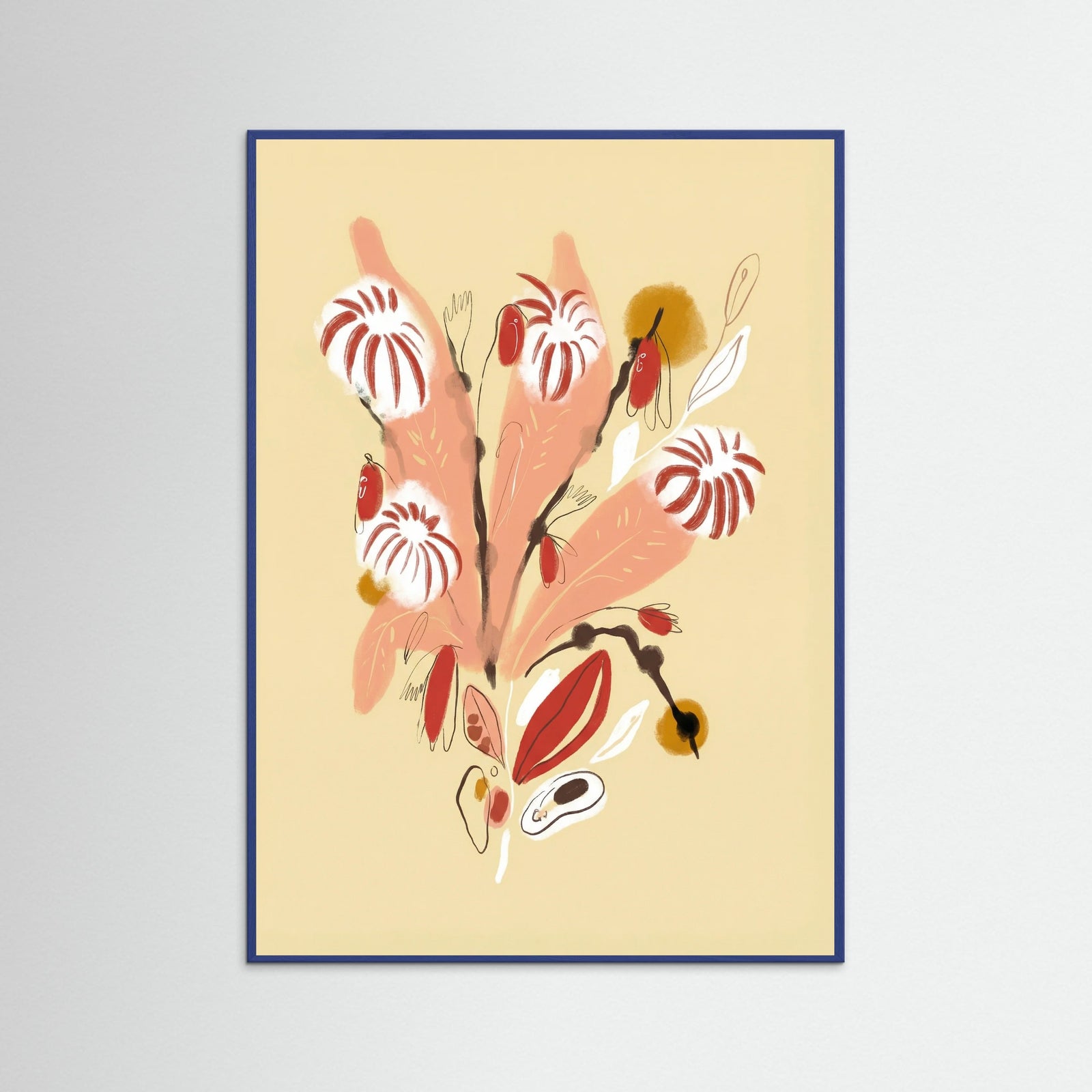 Blue Wood Apricot Bloom Sketch