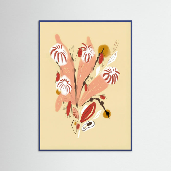 Blue Wood Apricot Bloom Sketch