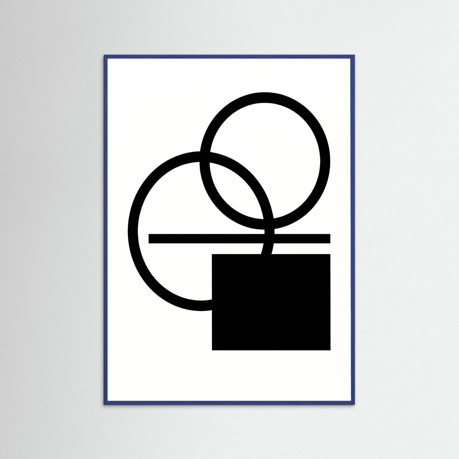 Blue Wood Art Print Beige