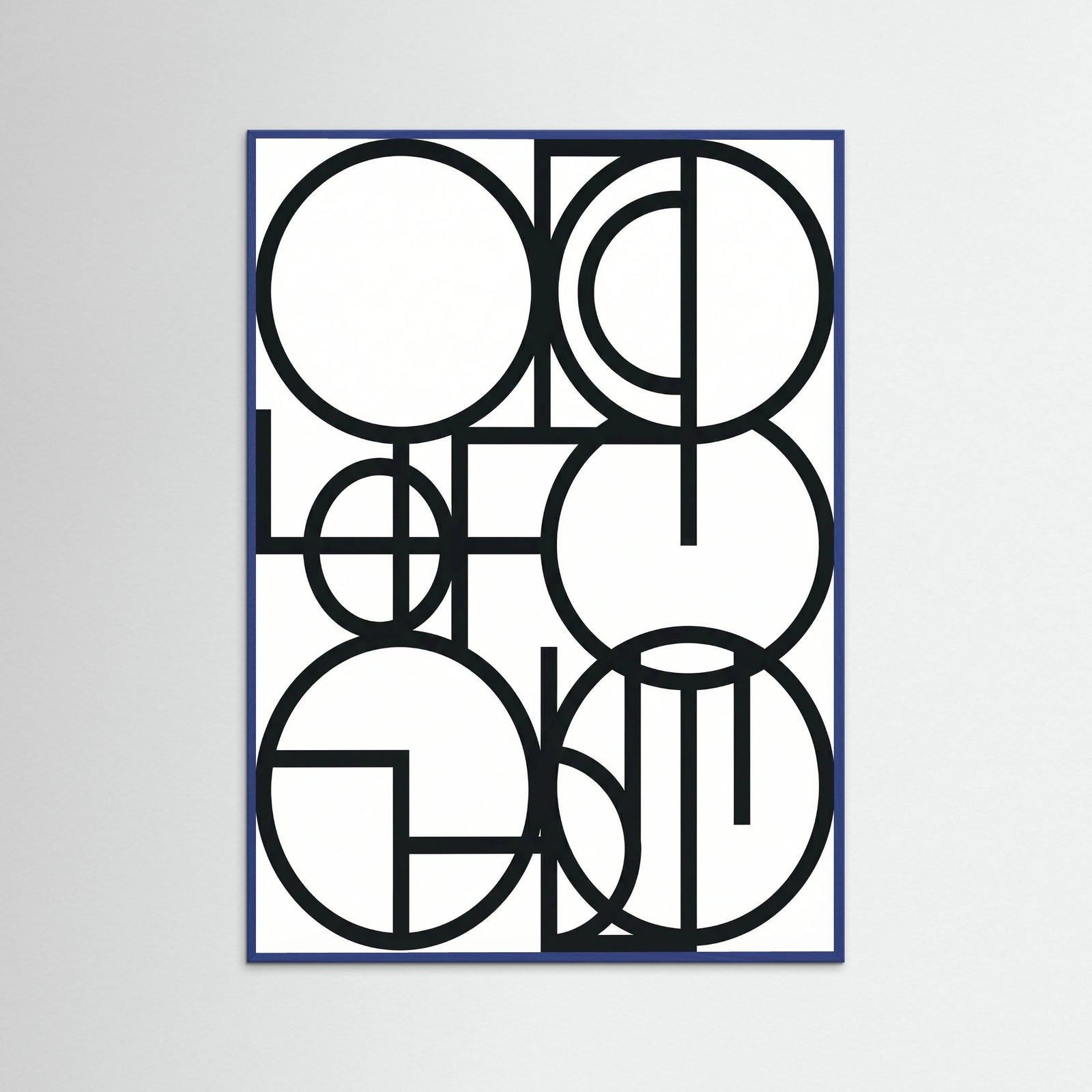 Blue Wood Art Print Beige